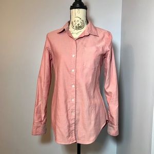 Theory Womens Red Long Sleeve Button Down Medium